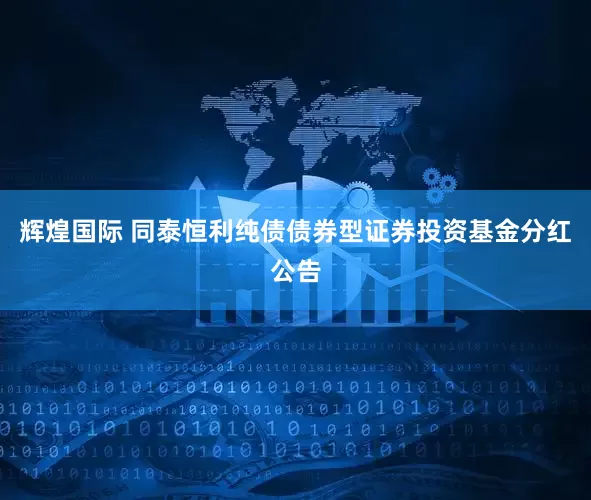 辉煌国际 同泰恒利纯债债券型证券投资基金分红公告